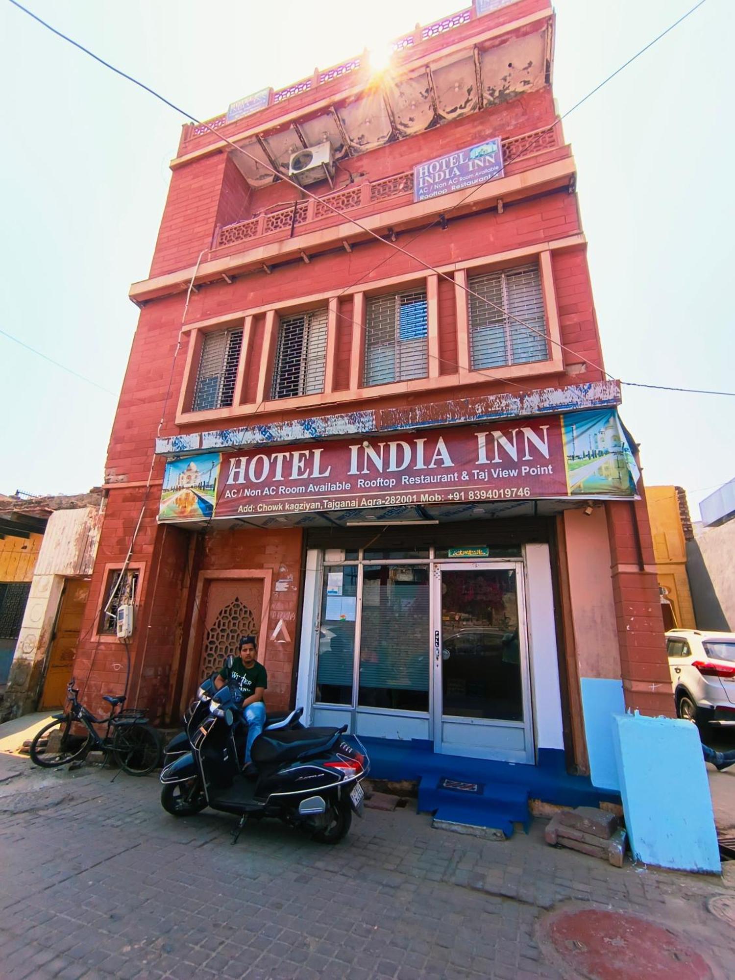 Hotel India Inn Walking Distance From Taj Mahal-- Rooftop Taj Mahal View 阿格拉 外观 照片