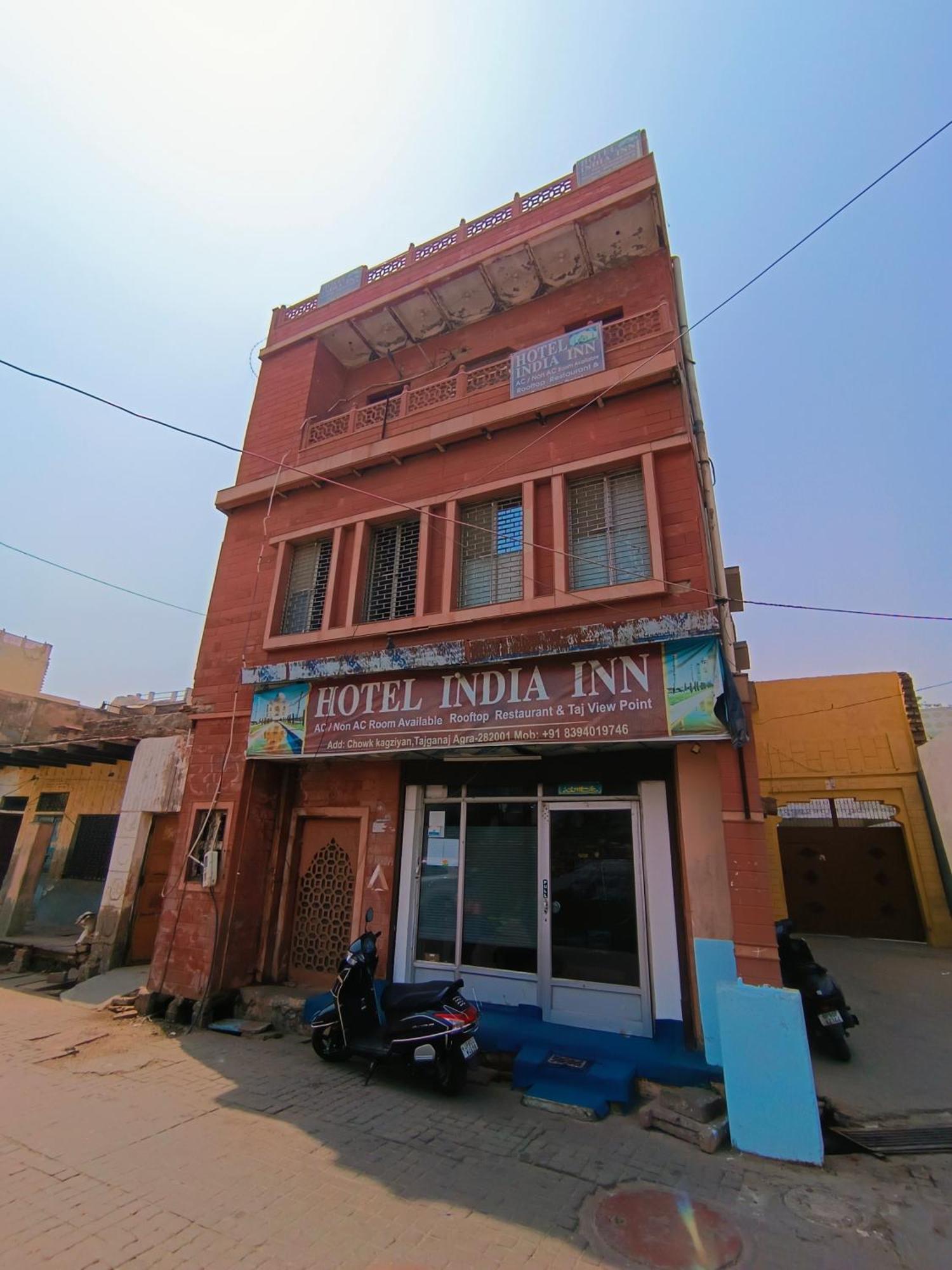 Hotel India Inn Walking Distance From Taj Mahal-- Rooftop Taj Mahal View 阿格拉 外观 照片